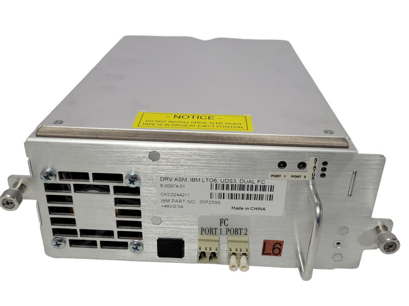 IBM System Storage TS3310 L6 LTO6 UDS3 Dual FC Tape Drive Module 35P2599 Q_