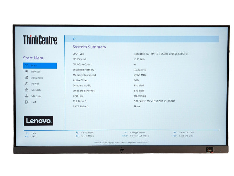 Lenovo M80q micro 11DN Intel i5-10500T @ 2.30GHz, 16GB RAM & 512 GB NVMe  -