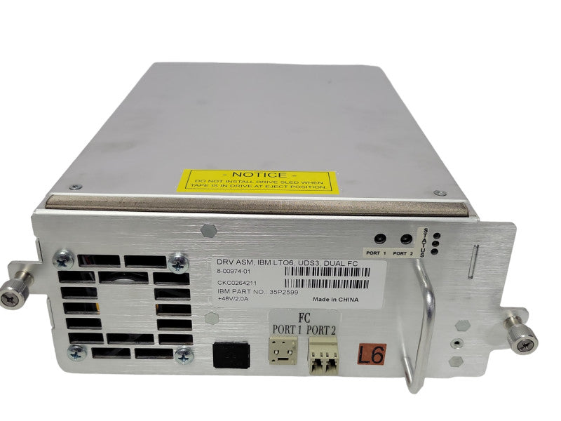 IBM System Storage TS3310 L6 LTO6 UDS3 Dual FC Tape Drive 35P2599 READ _