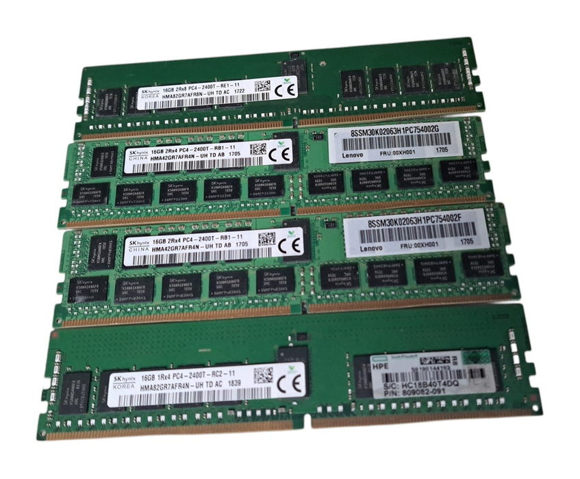 Lot of 4x SK PC4-2400T Hynix 16GB DDR4-2400T ECC RDIMM Server RAM 64GB Total