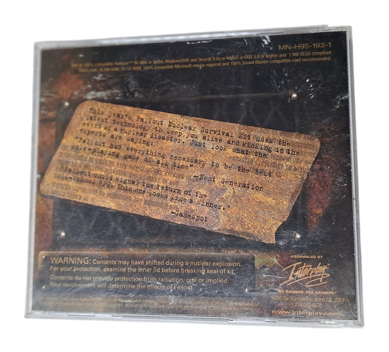 Fallout A Post Nuclear Role Playing Game PC CD-ROM Jewel Case With Inserts/Disk