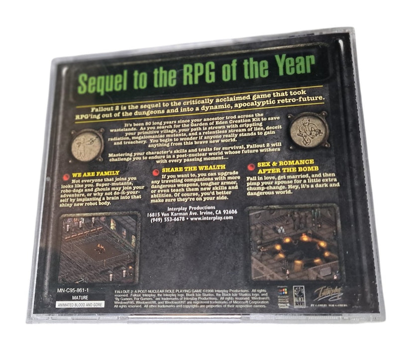 Fallout 2: A Post Nuclear Role Playing Game PC CD-ROM Jewel Case