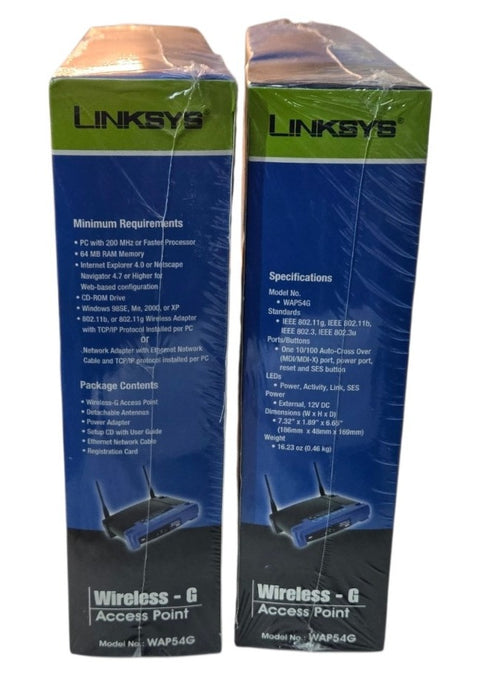 Lot of 2 Linksys WAP54G Wireless-G Access Point