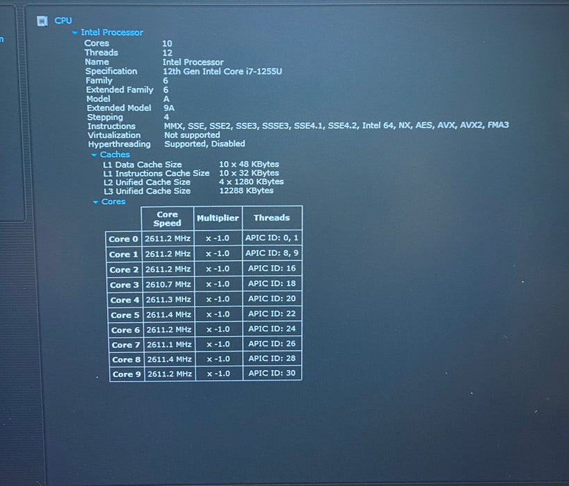 Lenovo ThinkPad E15 Intel Core i7-1255U 1.70GHz 16GB RAM 256GB SSD