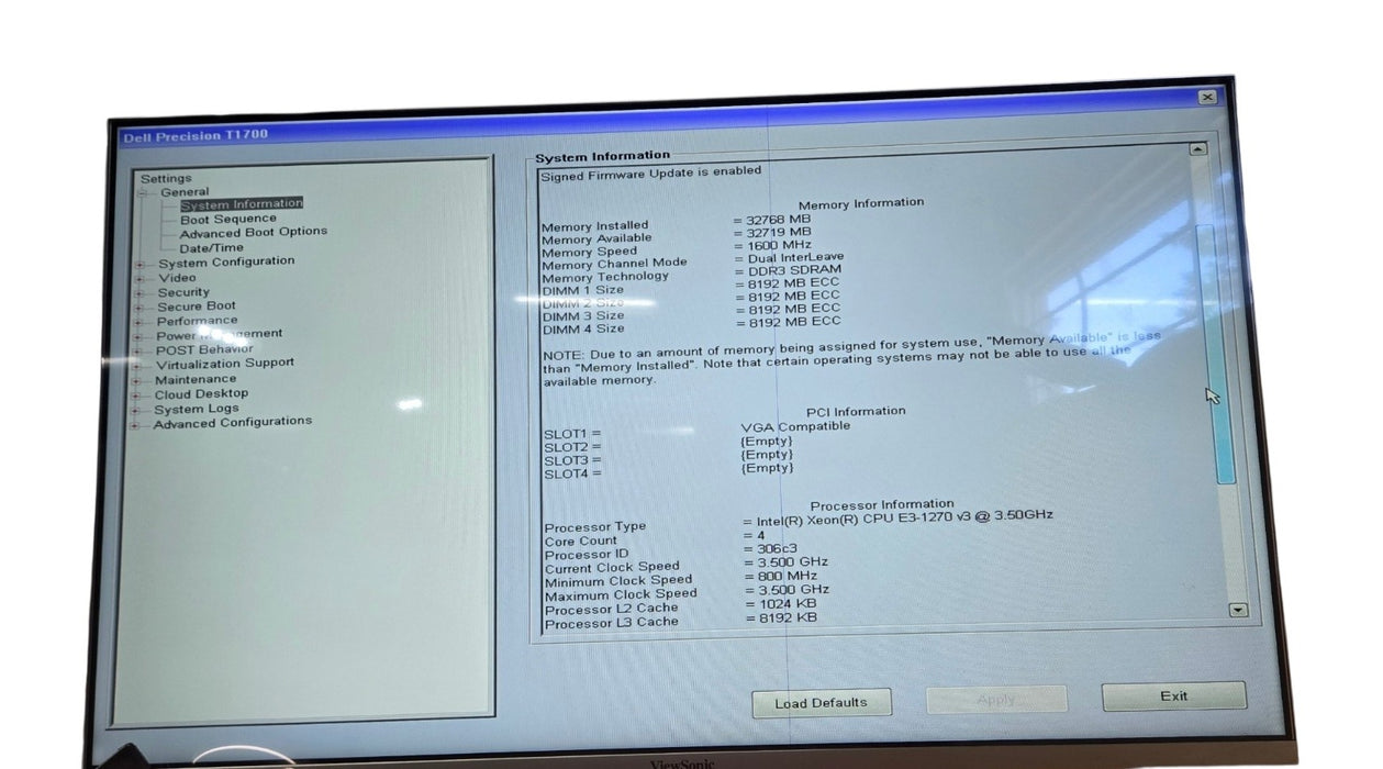 Dell Precision T1700 - Xeon E3-1270 v3 32GB DDR3 RAM No HDD | 750 ti GPU