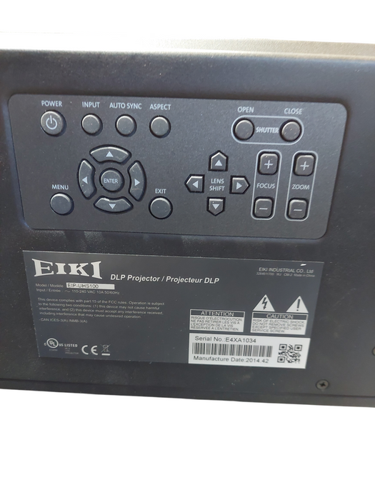 EIKI DLP Projector Model: EIP-UHS-100