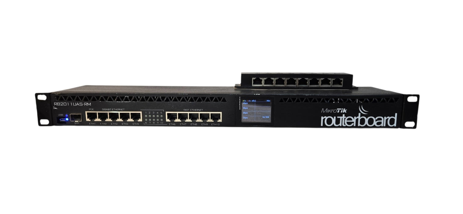 MikroTik RouterBOARD RB2011UAS-RM 1U Rackmount Router 1x SFP 5x GbE 5x FE