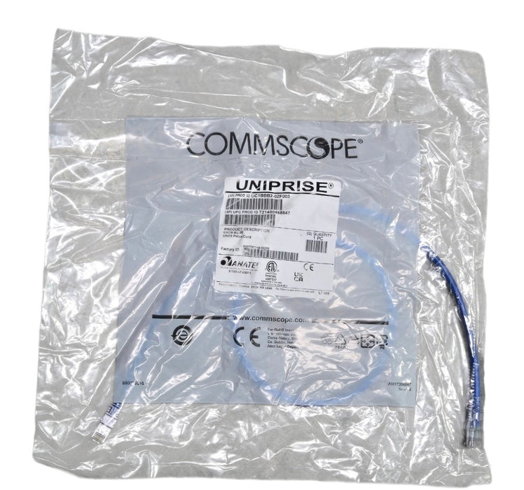 CommScope Uniprise UNC6-BL-3F Cat 6 Patch Cord Blue 3ft UC1BBB2-0ZF003