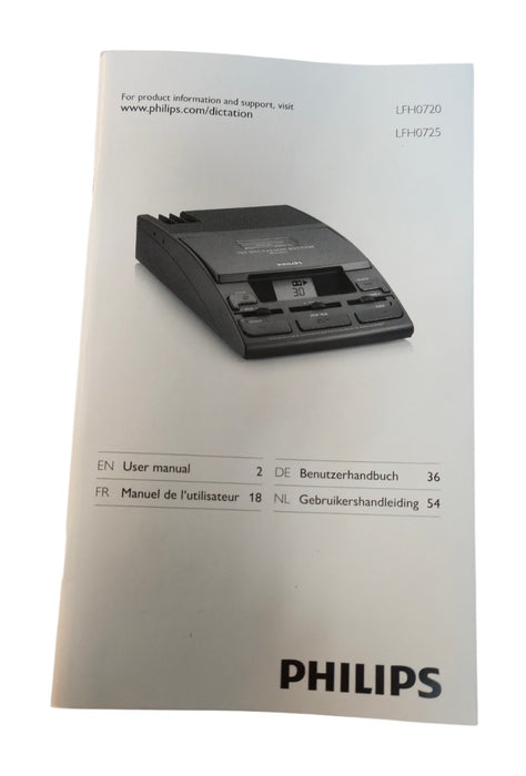 Open Box Philips LFH0720/52-720 Executive Mini-Cassette Transcription System Set