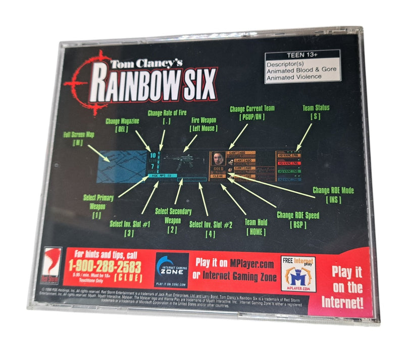 Red Storm Tom Clancy's Rainbow Six PC CD-ROM Video Game Jewel Case