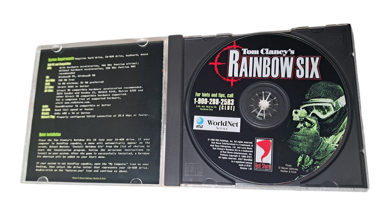 Red Storm Tom Clancy's Rainbow Six PC CD-ROM Video Game Jewel Case