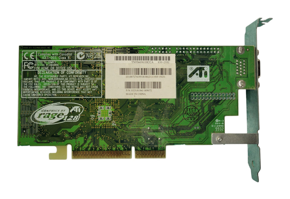 ATI Rage 128 - AGP Graphics Card 1x VGA PN 109-51800-40
