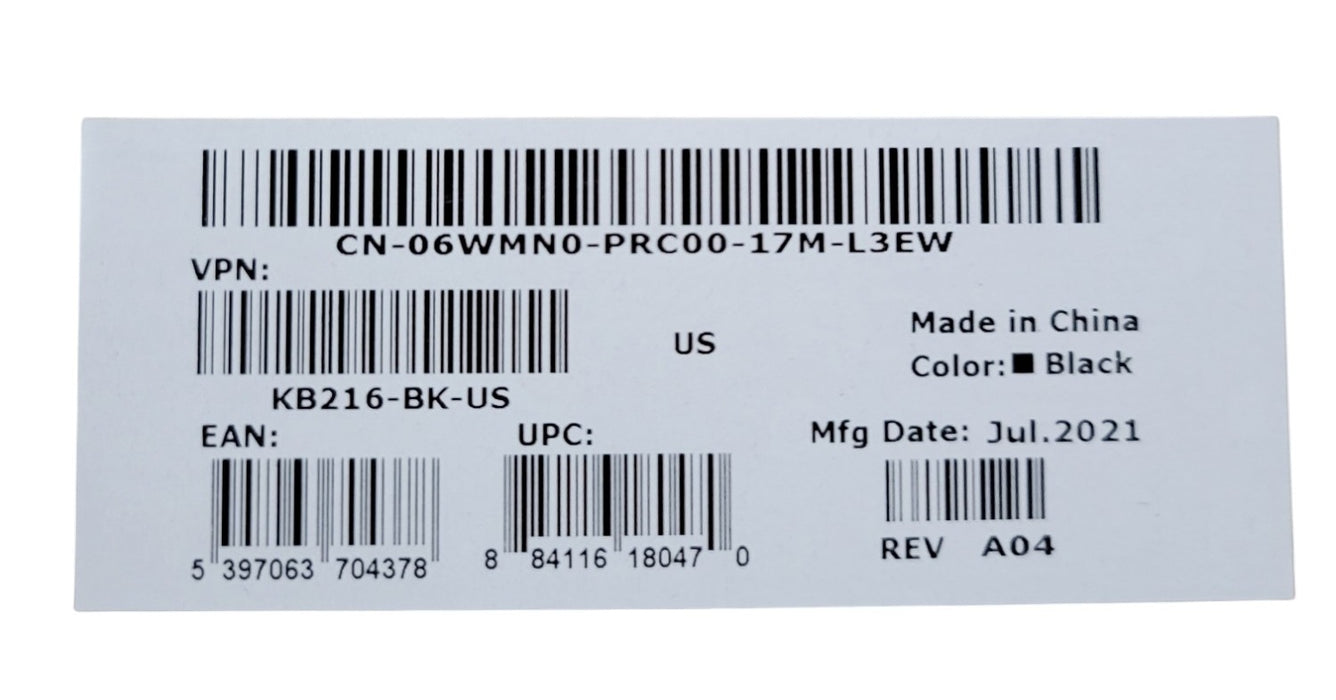 Dell KB216-BK-US Wired Multimedia Keyboard Black