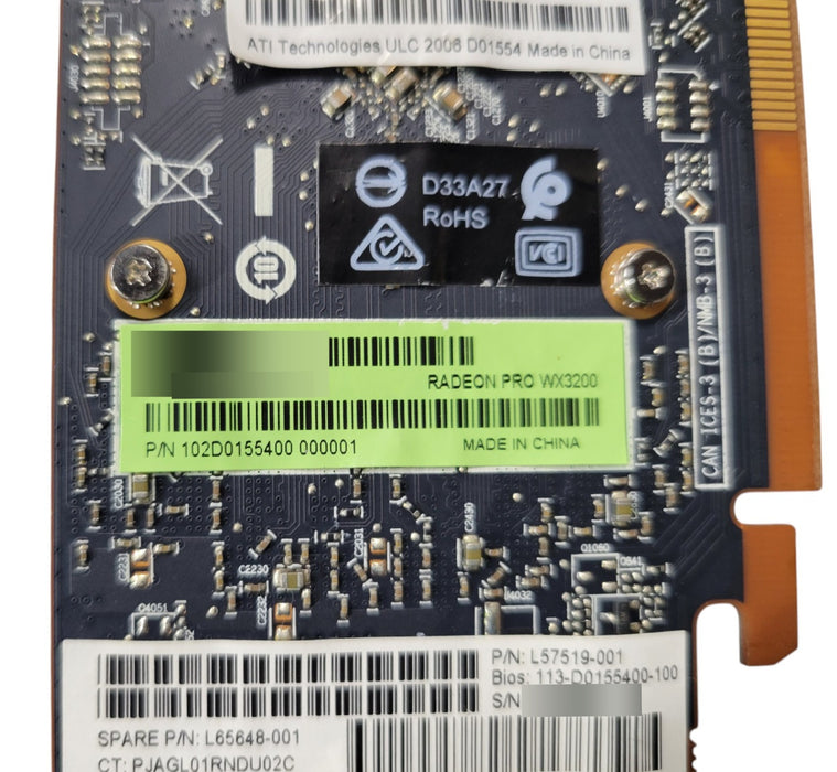 AMD Radeon Pro WX 3200 4GB GDDR5 4x Mini-DisplayPort PCIe Graphics Card