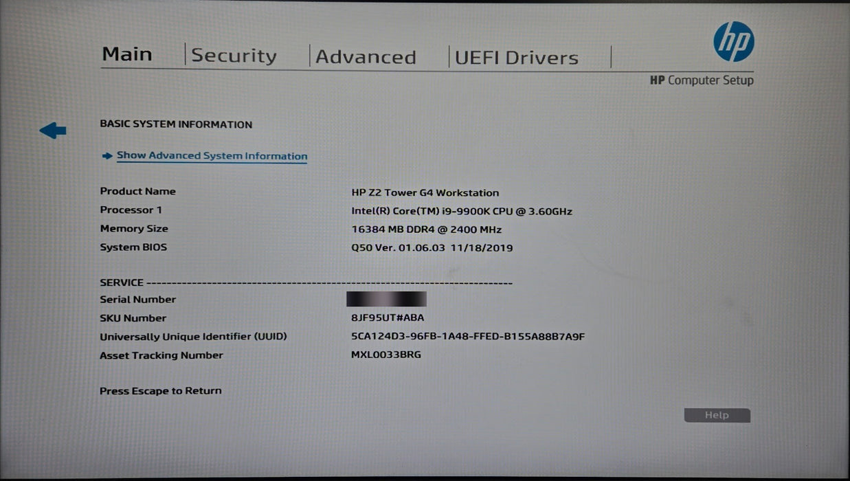 HP Z2 Tower G4 - Intel i9-9900K 16GB RAM 256GB SSD Quadro K4000, 650W PSU