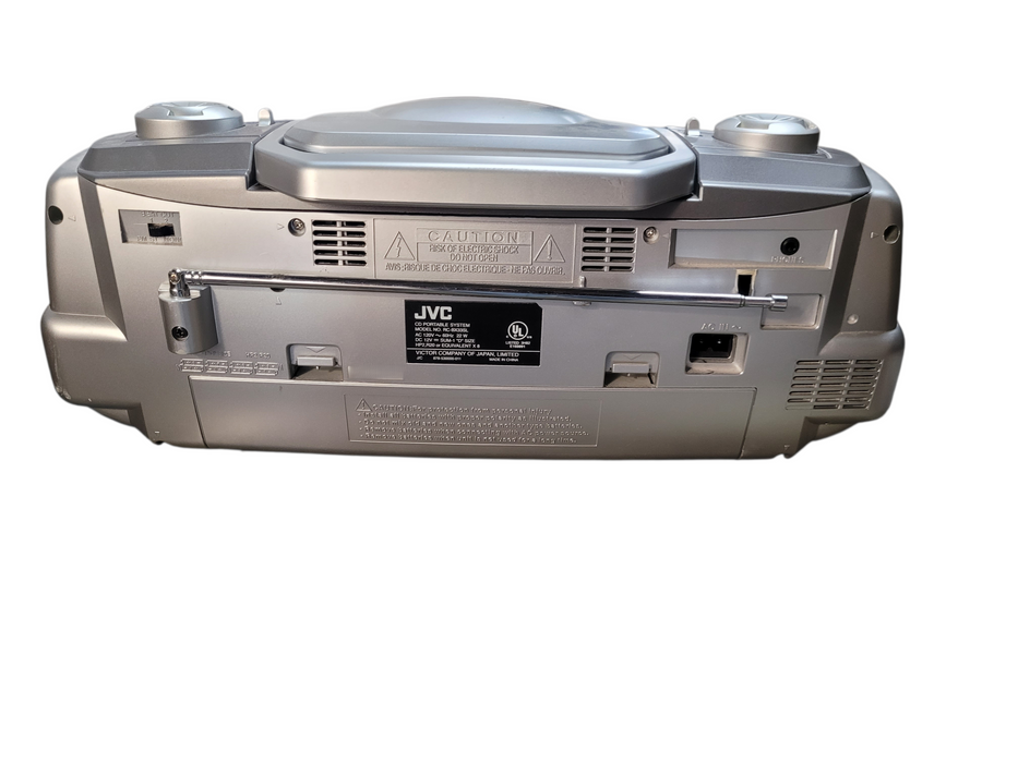 JVC RC-BX530SL CD Cassette Portable Radio Boombox Gray Stereo Player Working