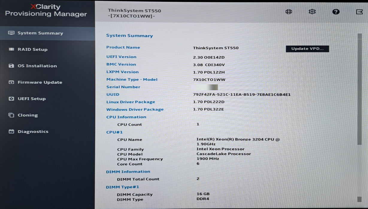 Lenovo ThinkSystem ST550 | Xeon Bronze 3204 @1.90GHz, 32GB DDR4, 530-8i, 750W