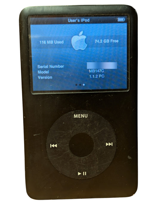 Apple iPod classic 6th Gen MB147C - 80GB Black A1238