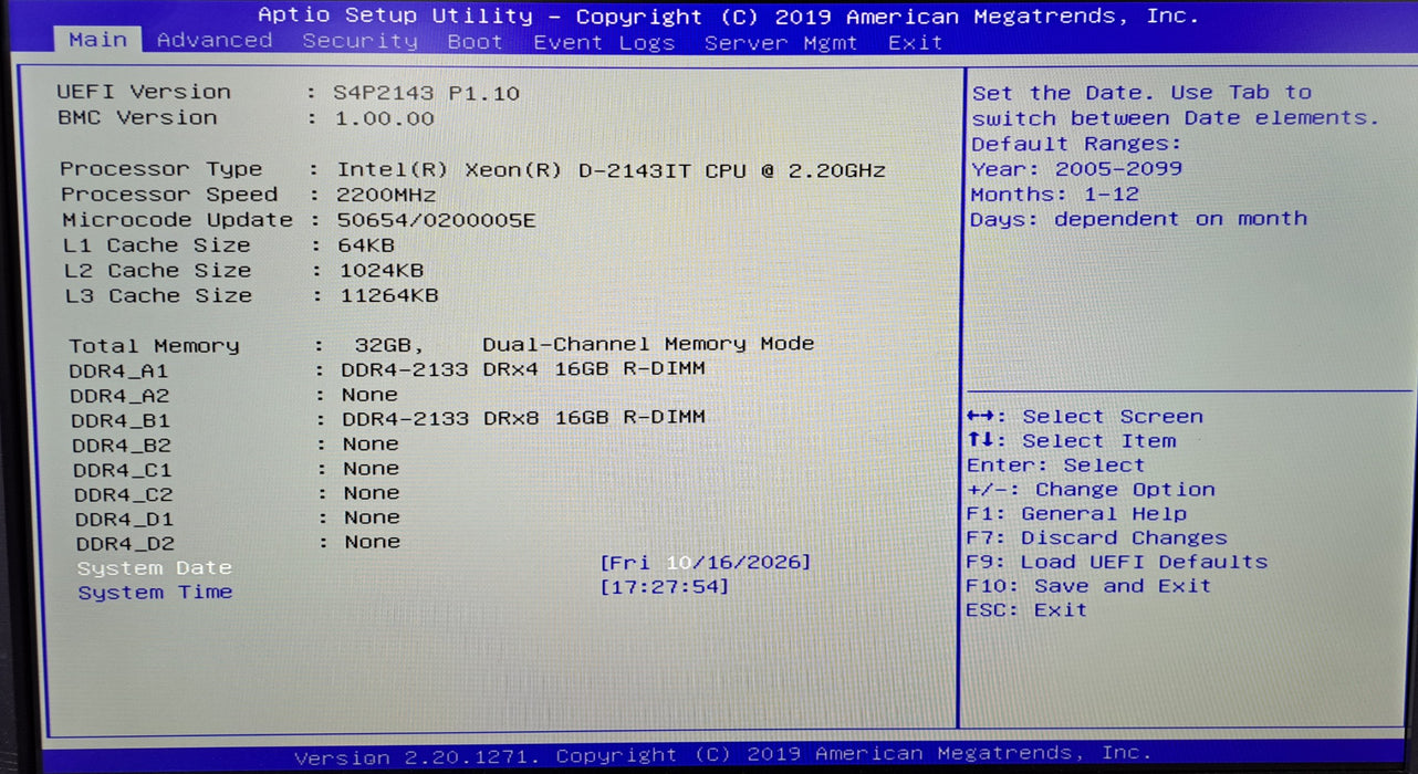 Datto S4P6 1U Server - Xeon D-2143IT @2.20GHz, 32GB DDR4, No Drives