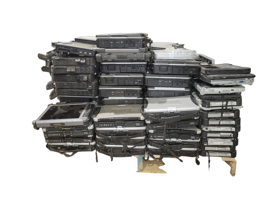Lot 155x Mix ToughBooks /ToughPad  Panasonic/Dell  Pentium/1-2g/3-5g AS-IS