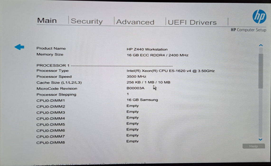 HP Z440 Workstation | Xeon E5-1620 v4 @3.50GHz 16GB DDR4, Quadro P1000, No HDD