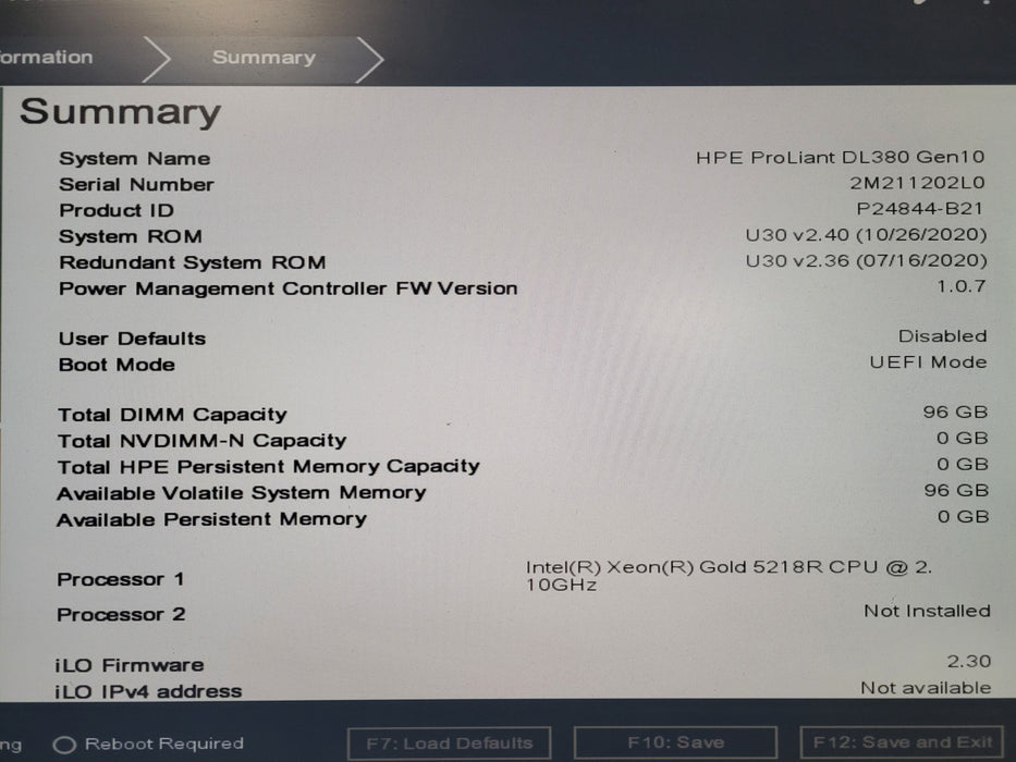 HPE ProLiant DL380 Gen10 -  Xeon Gold 5218R 96GB RAM P100i-a SR Gen10