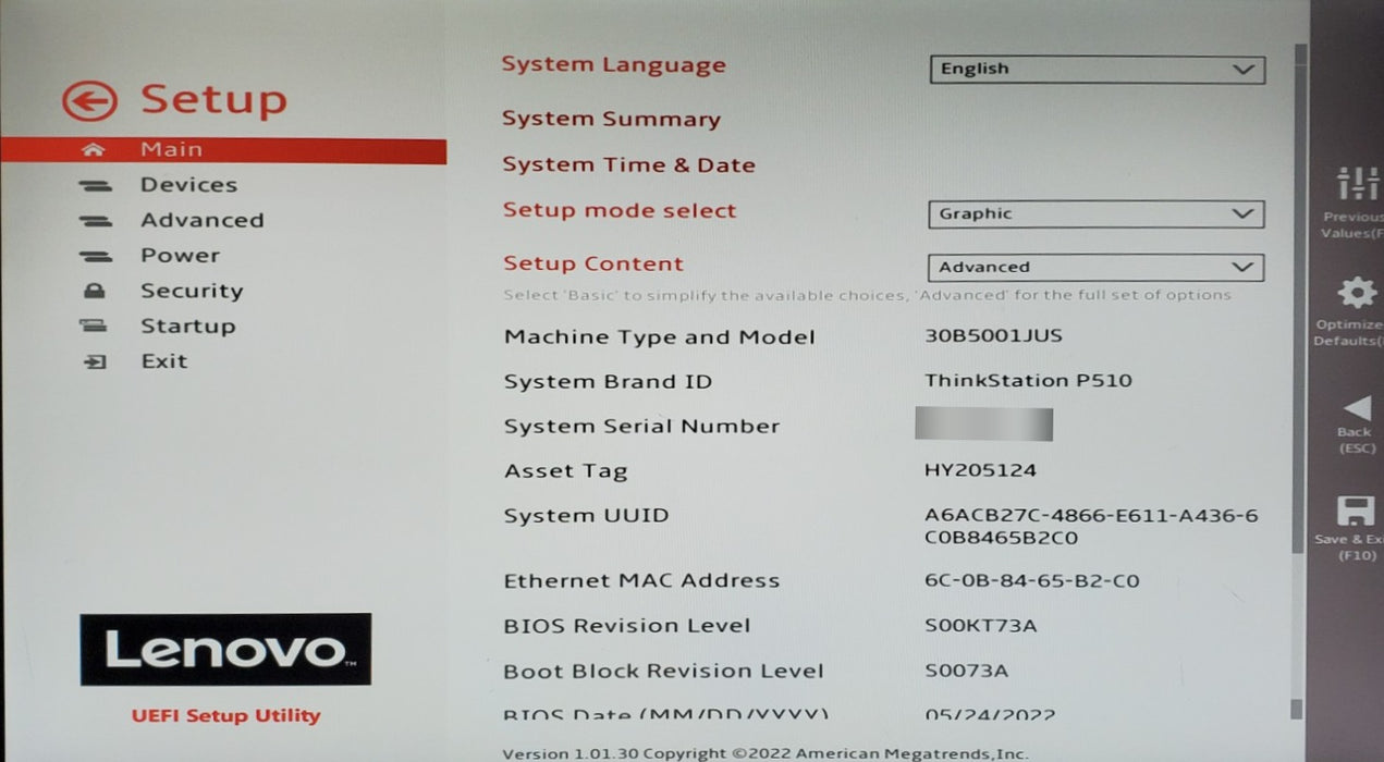 Lenovo ThinkStation P510 - Xeon E5-1620 v4, 16GB DDR4,K2000 - No HDD