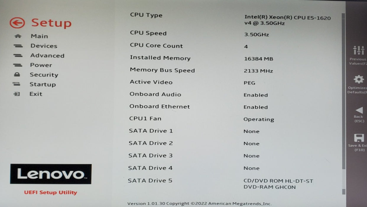 Lenovo ThinkStation P510 - Xeon E5-1620 v4, 16GB DDR4,K2000 - No HDD