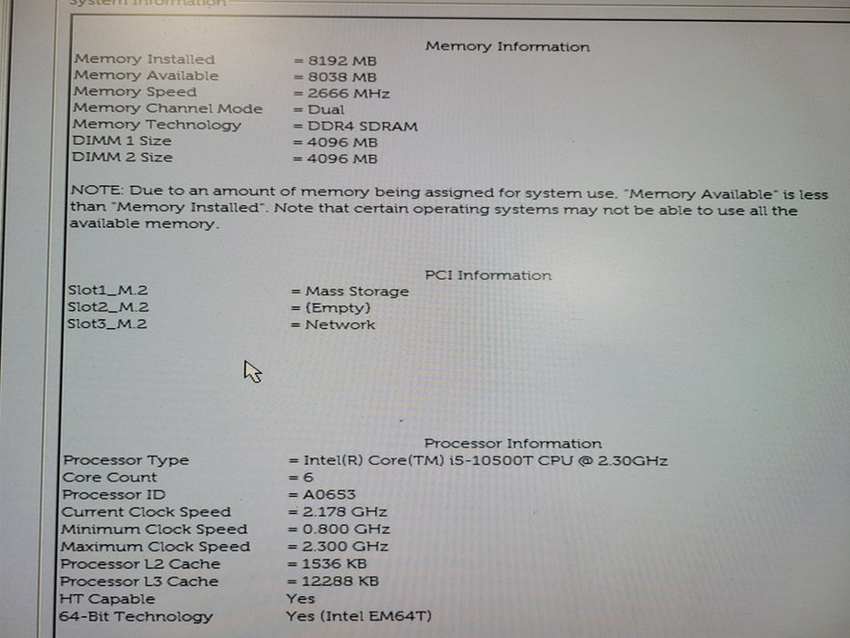 Dell OptiPlex 7080 Micro - Intel Core i5-10500T 8GB RAM 256GB NVMe