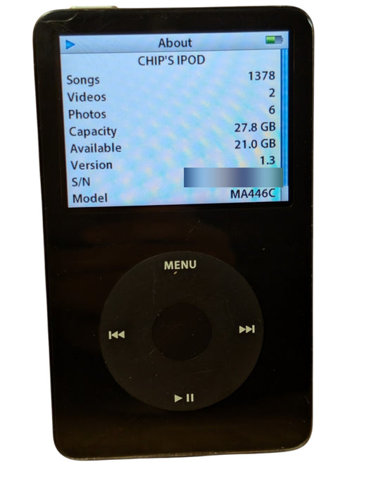 Apple iPod 5th Gen (with video) A1136 MA446C 30GB Black