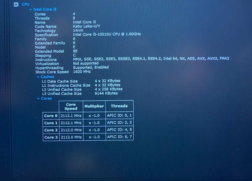 Lenovo ThinkPad X1 Carbon Gen 8 Intel Core i5-10210U 1.60GHz 8GB RAM 256GB SSD