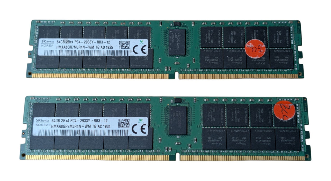 SK hynix HMAA8GR7MJR4N-WM - 2x 64GB DDR4-2933 PC4-2933Y ECC RDIMM (128GB) (READ)