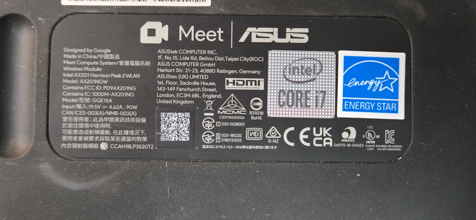 ASUS Google Meet GQE15A i7-10510U 8GB RAM 128GB SSD Mini PC