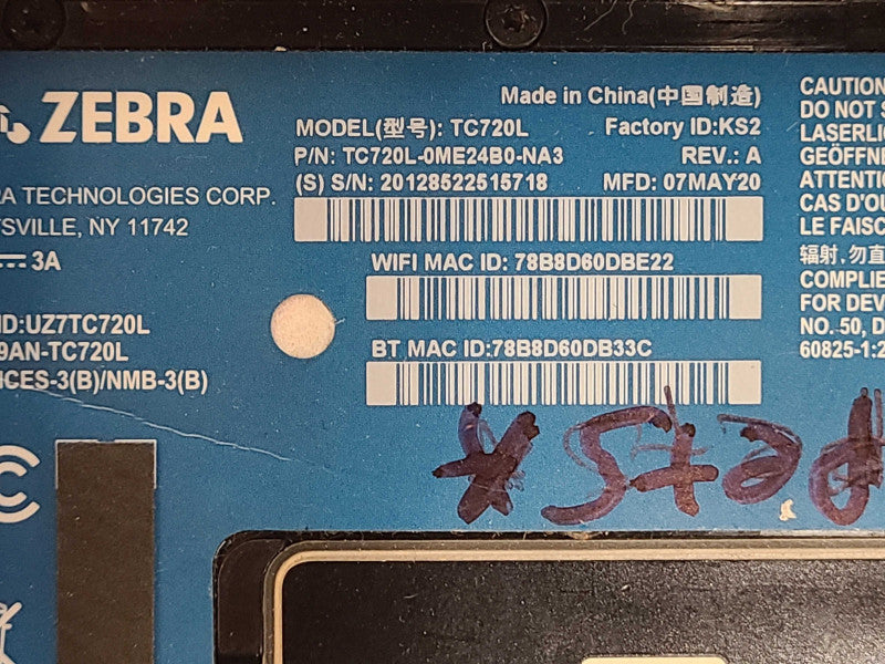 Zebra TC720L Motorola Zebra MC67NA Barcode Scanne