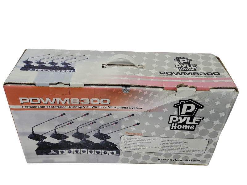 Pyle PDWM8300 VHF Profesional Conference Wireless Microphone System READ Q_