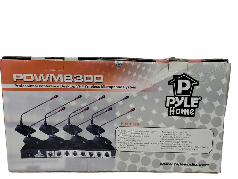 Pyle PDWM8300 VHF Profesional Conference Wireless Microphone System READ Q_