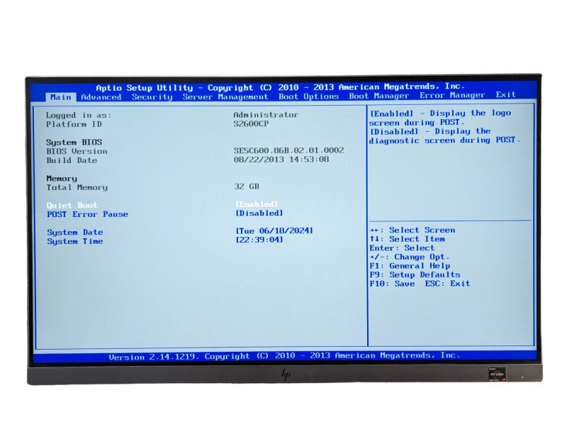 Intel Server S2600CP 2x Xeon E-2620 0 @ 2.00Ghz, 32GB RAM, Intel RAID  -