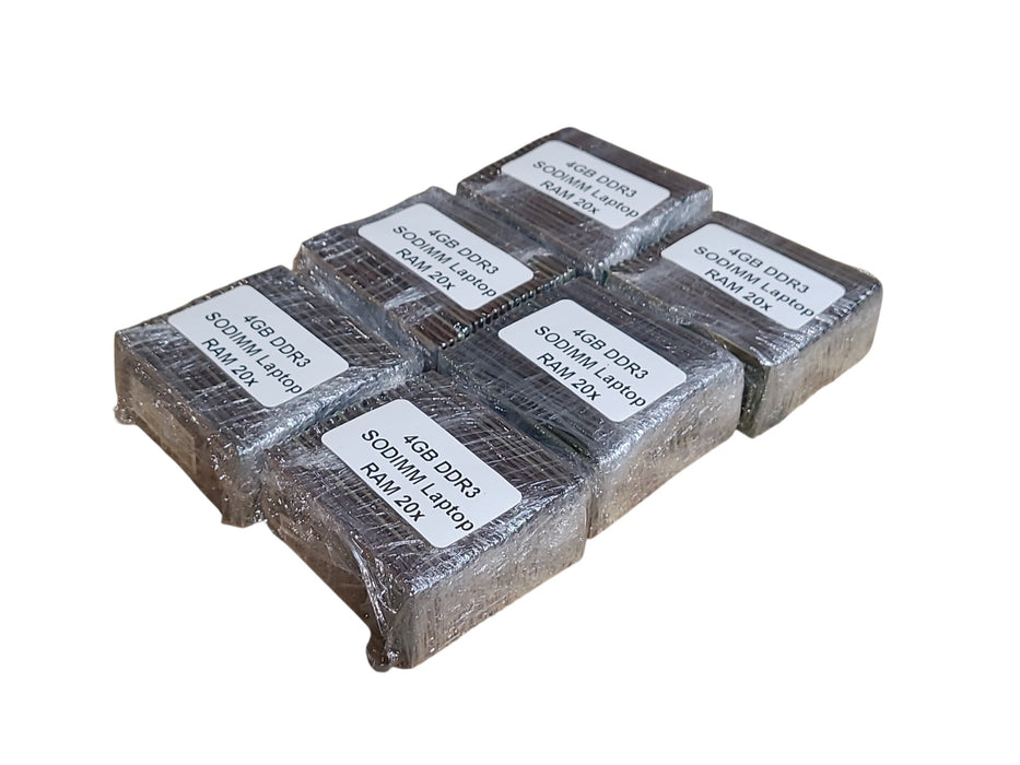 Lot of 120x, Assorted 4GB DDR3 SODIMM Laptop RAM