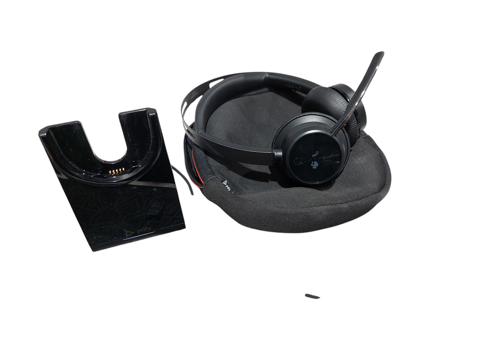 POLY Plantronics Voyager Focus 2 Headset PN: 214183-103 with dongle and case