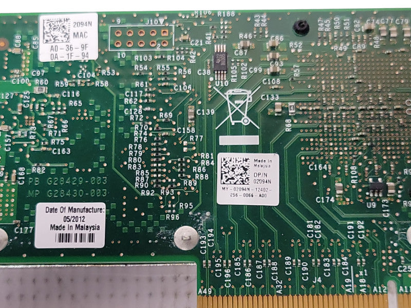 Dell 02094N 10GbE Dual-Port SFP+ PCIe Network Adapter NIC, FH _