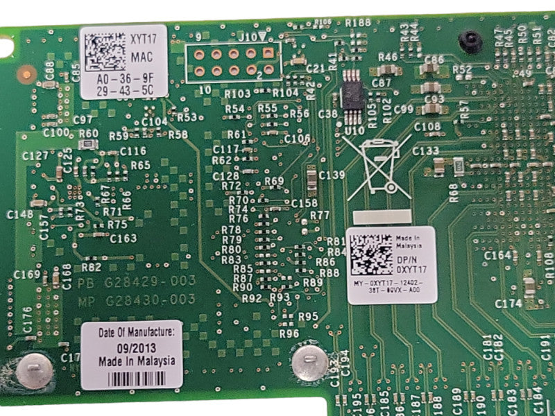 DELL Intel 10Gb SFP+ Dual Port PCI-e Network Adapter Card 0XYT17, FH _
