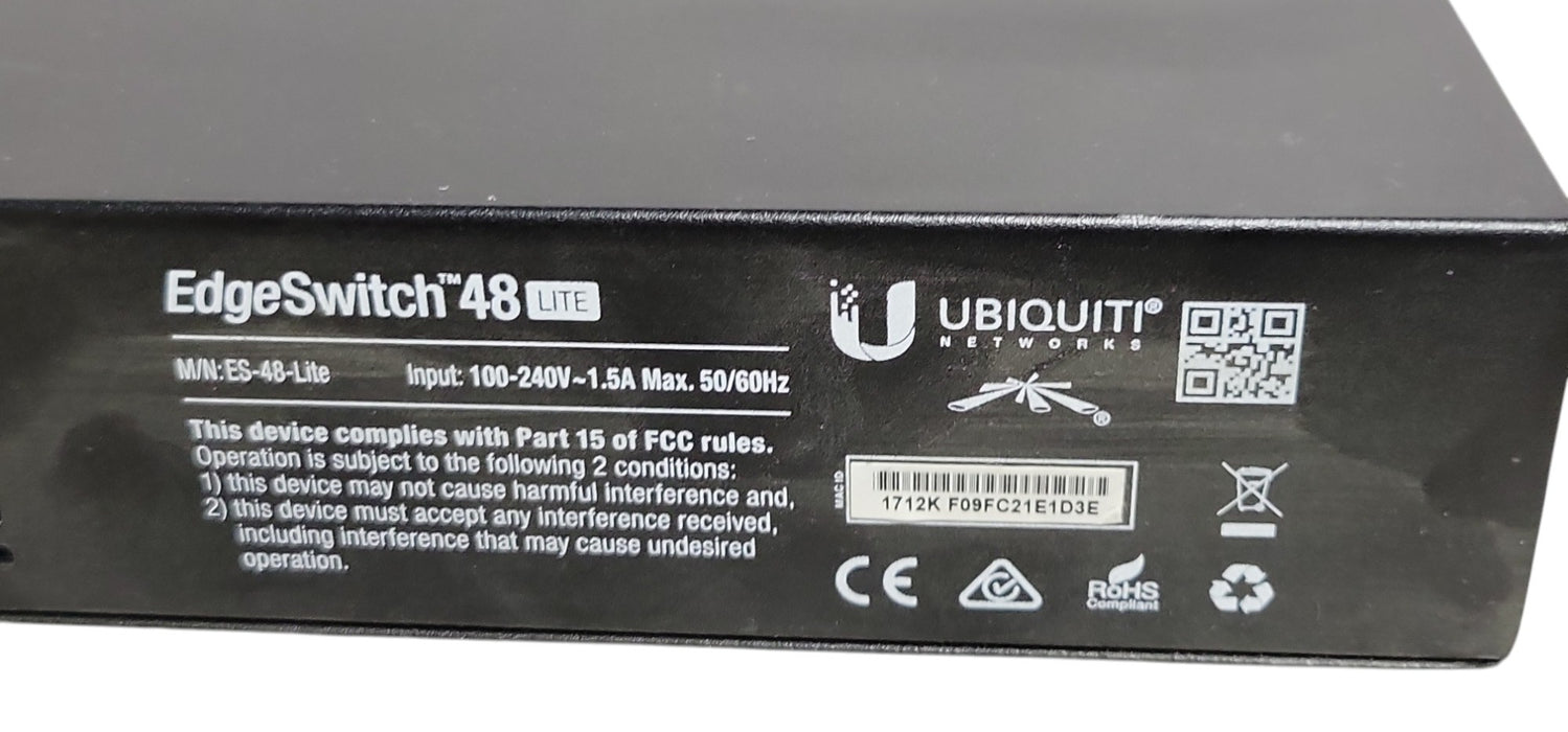 Ubiquiti EdgeSwitch 48 Lite ES-48-Lite 48-Port Gigabit Switch 2x SFP+ 2x (READ)