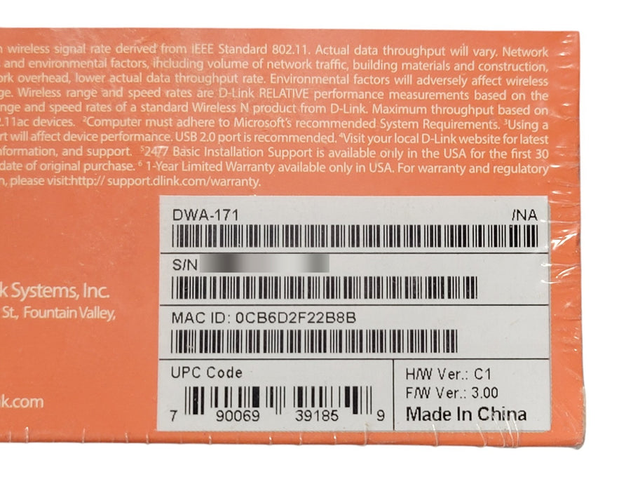 D-Link DWA-171 - AC600 MU-MIMO Dual Band Wi-Fi USB 2.0 Adapter