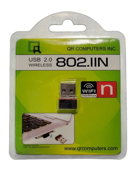 QR Computers 802.11N - USB 2.0 Wireless 150Mbps Mini Adapter