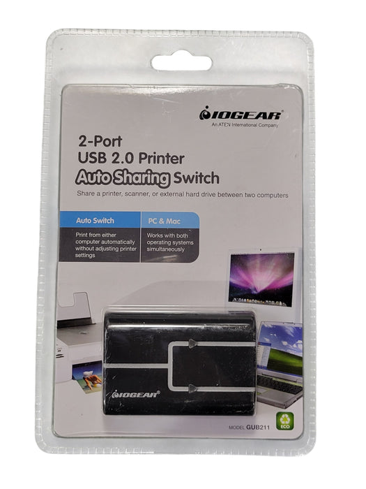 IOGEAR GUB211 - 2-Port USB 2.0 Printer Auto Sharing Switch