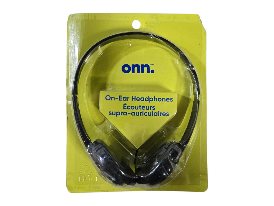 onn. 100024341 On-Ear Headphones - 3.5mm AUX Cable 3.94ft