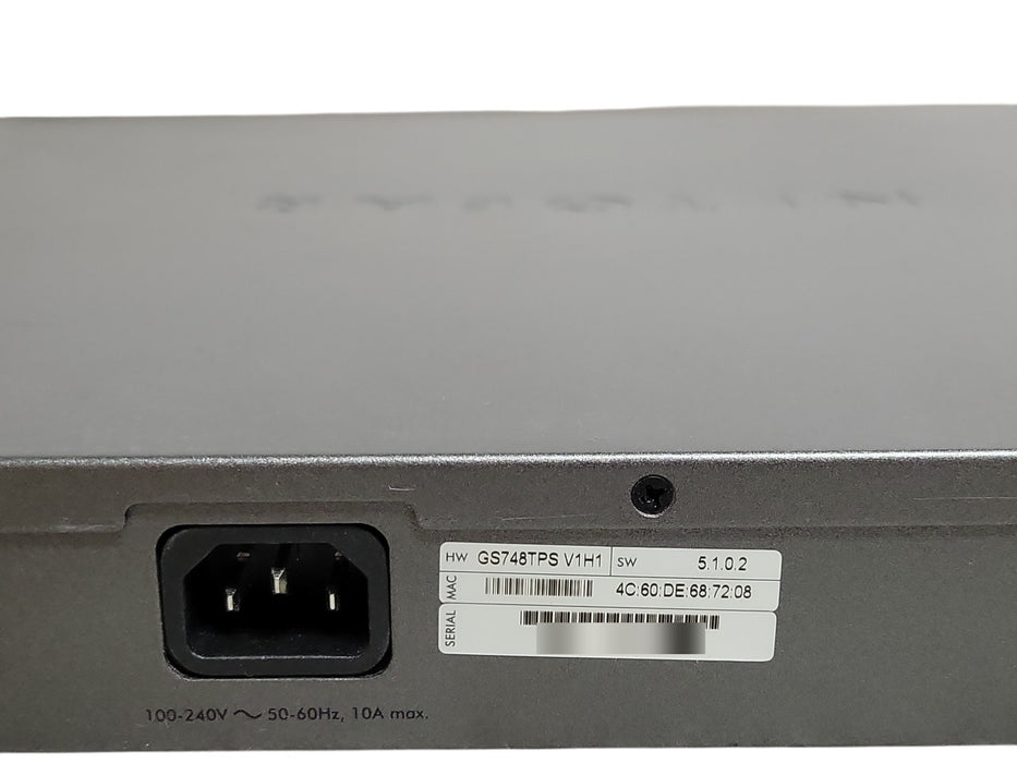Netgear ProSafe GS748TPS - 48-Port Gigabit PoE Stackable Smart Switch 4x SFP