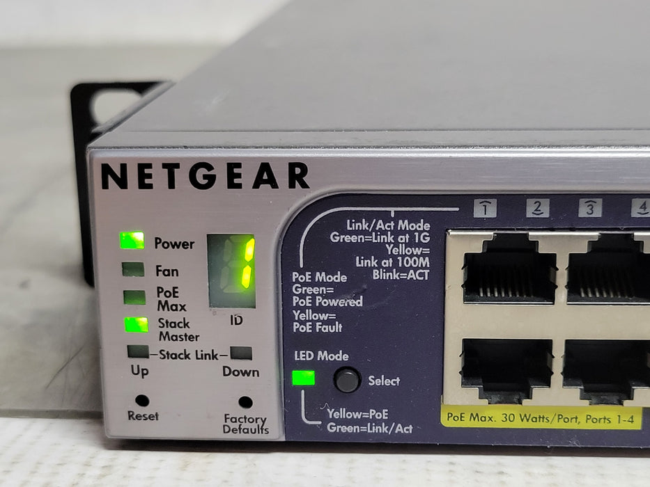 Netgear ProSafe GS748TPS - 48-Port Gigabit PoE Stackable Smart Switch 4x SFP