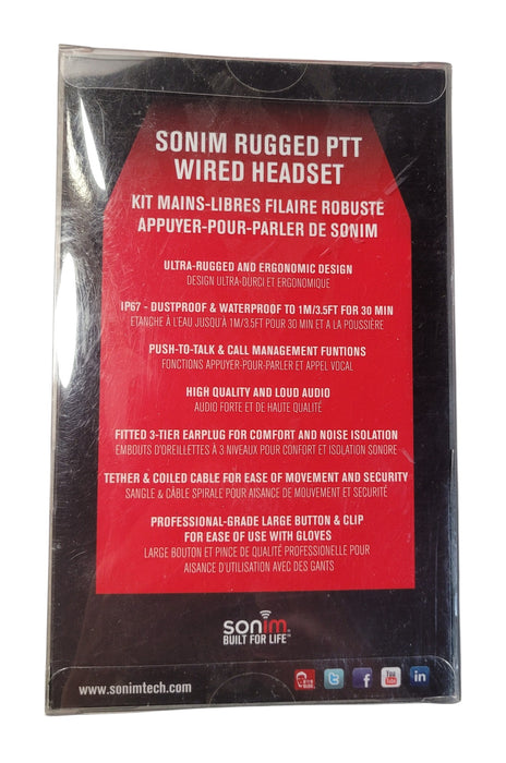 Sonim RWRHS-10001-U Rugged PTT Wired Headset