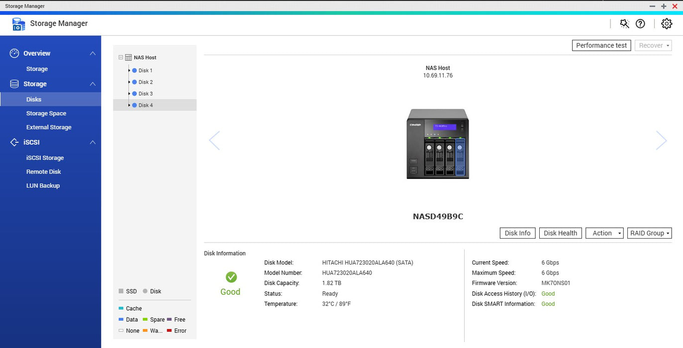 QNAP TS-469 Pro NAS Server - Intel Atom D2701 1GB RAM 4x 2TB HDD (8TB Total)